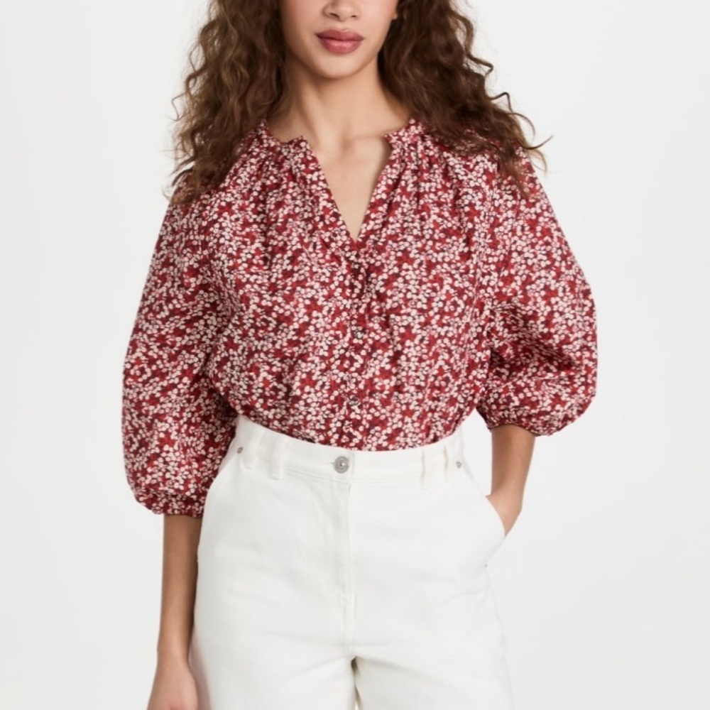 A piece apart red floral top, mitte top